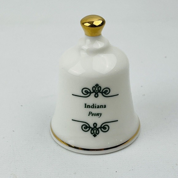 Danbury Mint Indiana Peony Official State Flower Bell Collection - Picture 2 of 5